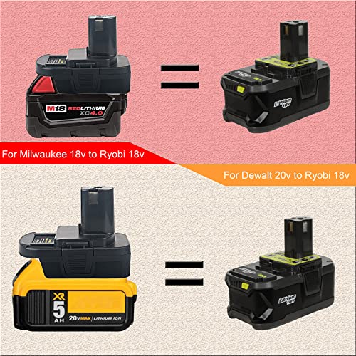 DM18RL Battery Adapter with USB Socket for Dewalt 20V Battery for Milwaukee 18V Battery Convert to for Ryobi 18V Battery, Compatible with 18V Tool for Ryobi