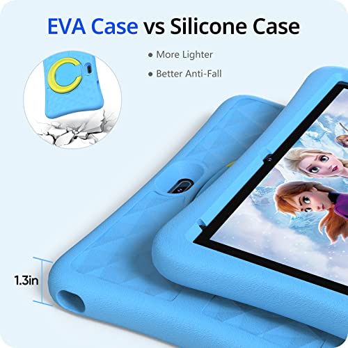 Kids Tablet, 10 inch Toddler Tablet, Android 12 Go, WiFi 6, Parental Control, 6000 mAh Battery, 2GB RAM 32 GB Storage (SD to 512GB), Eye Protection Mode, EVA Shockproof Case, PlimPad Kids10 (Blue)