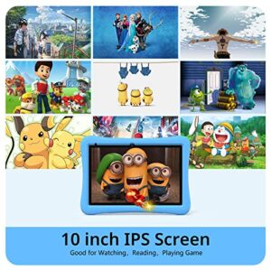 Kids Tablet, 10 inch Toddler Tablet, Android 12 Go, WiFi 6, Parental Control, 6000 mAh Battery, 2GB RAM 32 GB Storage (SD to 512GB), Eye Protection Mode, EVA Shockproof Case, PlimPad Kids10 (Blue)