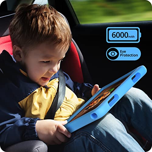 Kids Tablet, 10 inch Toddler Tablet, Android 12 Go, WiFi 6, Parental Control, 6000 mAh Battery, 2GB RAM 32 GB Storage (SD to 512GB), Eye Protection Mode, EVA Shockproof Case, PlimPad Kids10 (Blue)