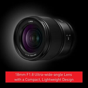 Panasonic LUMIX S Series Camera Lens, 18mm F1.8 L-Mount Interchangeable Lens for Mirrorless Full Frame Digital Cameras - S-S18