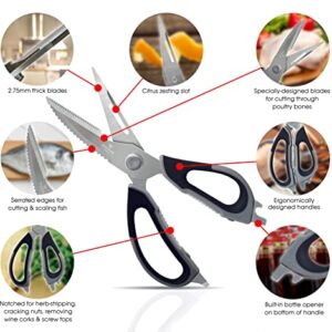 9" Premium Kitchen Shears with Detachable Blades by Better Kitchen Products, Stainless Steel, All Purpose Come Apart Utility Scissors, Heavy Duty Kitchen Scissors, Meat Scissors, Poultry Shears