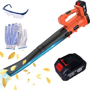 hojila cordless leaf blower, 21v electric leaf blower with 3.0ah battery & charger, 6-speeds battery powered blower for lawn care,patio,garden,yard,jobsite
