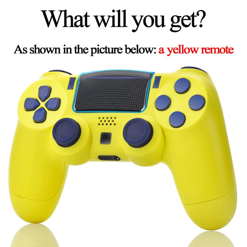 YU33 Wireless Controller for PS4 Controller, Replacement for Playstation 4 Controller,Dual Vibration Pa4 Game Gamepad Joystick Remote Controller for PS4/Slim/Pro/PC,with Motion Control,Audio Yellow