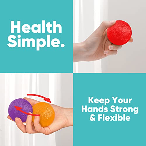 HiKeep Hand Exercise Balls, Set of 6 Physical Therapy Different Resistance Workout Kit (Large, 4.5cm Diameter)