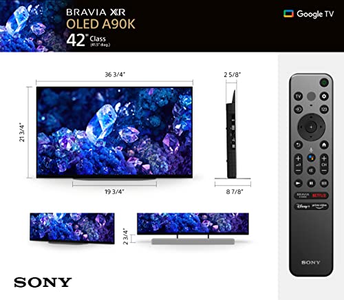 Sony 42 Inch 4K Ultra HD TV A90K Series: BRAVIA XR OLED Smart Google TV with Dolby Vision HDR and Exclusive Features for The Playstation® 5 XR42A90K- 2022 Model (Renewed)