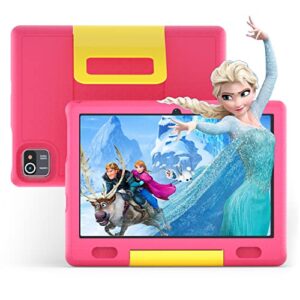 coolfan kids tablet 10 inch tablet 1080p hd 2gb ram+32gb rom with dual camera android 10.0 parental control learning tablet adjustable kid-proof case (pink)