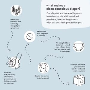 The Honest Company Diaper Cake | Clean Conscious Diapers, Baby Personal Care, Plant-Based Wipes | Dots + Dashes | Regular, Size 1 (8-14 lbs), 35 Count