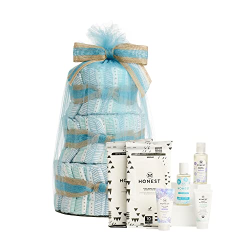 The Honest Company Diaper Cake | Clean Conscious Diapers, Baby Personal Care, Plant-Based Wipes | Dots + Dashes | Regular, Size 1 (8-14 lbs), 35 Count