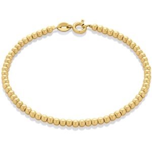 amazon essentials 14k gold plated small ball chain bracelet 7.5", yellow gold