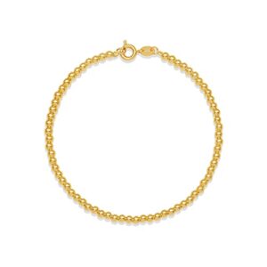 Amazon Essentials 14K Gold Plated Small Ball Chain Bracelet 7.5", Yellow Gold