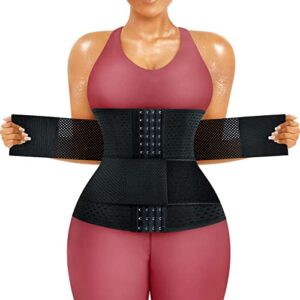 zopeusi waist trainer for women waist cincher trimmer sport girdle underbust corset tummy control hourglass body shaper black
