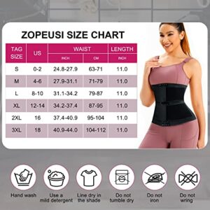 ZOPEUSI Waist Trainer For Women Waist Cincher Trimmer Sport Girdle Underbust Corset Tummy Control Hourglass Body Shaper Black