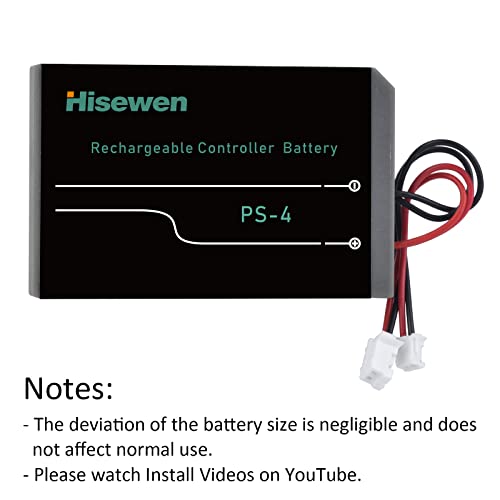 Hisewen 2 Pack 2000mAh PS4 PS4Pro Controller Battery Replacement for Sony Playstation 4 Dualshock 4 V1 V2 Controller CUH-ZCT2 CUH-ZCT2E CUH-ZCT1E CUH-ZCT1U