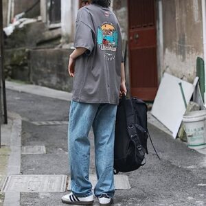 Vamtac Vintage 90s Graphic Tees Y2k Men Oversized T-Shirt Retro Harajuku Aesthetic Streetwear Top Shirts