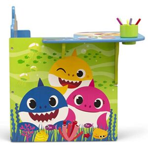 Delta Children Chair Desk with Storage Bin + Design and Store 6 Bin Toy Storage Organizer, Baby Shark (Bundle)