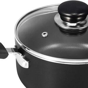 Utopia Kitchen 1 Quart Nonstick Saucepan with Glass Lid - Multipurpose Use for Home Kitchen or Restaurant (Grey)