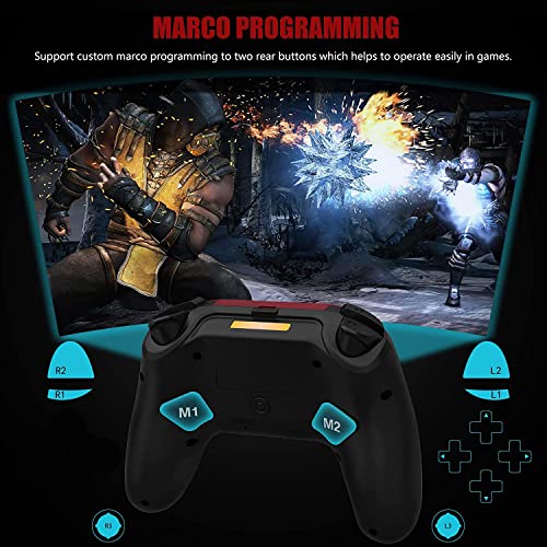 KENNEAS Wireless Pro Controller Compatible with Playstation 4/PS4 Pro/PS4 Slim, Immersive Vibration/6-axis Sensor/Precision Touchpad/600mAh battery/Programmable Back Button, 2023-Newest Gamepad