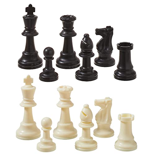 Green Sky Weighted Tournament Chess Pieces for Chess Set, 7.5CM or 3" King, 32 Plastic Chess Pieces for Chess Game for Chess Board (Plastic)