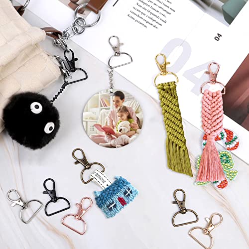 Swivel Clasp Hooks, Anezus 80Pcs Key Chain Clip Hooks, D Ring Clip Lanyard Hardware for Keychain Making, Lanyard Making, Purse Hardware, DIY Craft (3/4” Inside Width)