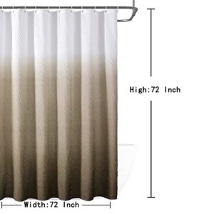 Muuyi Shower Curtain, Brown Shower Curtain, Shower Curtains for Bathroom, Waterproof Shower Curtains with 12 Hooks 72 x 72 Inches