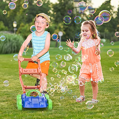 TEMI Bubble Lawn Mower for Toddlers 3 4 5 6 7 8, Push Toys for Kids, Bubble Machine, Summer Outdoor Backyard Gardening Toys, Outside Toys for Toddlers, Christmas, Easter Birthday Gifts