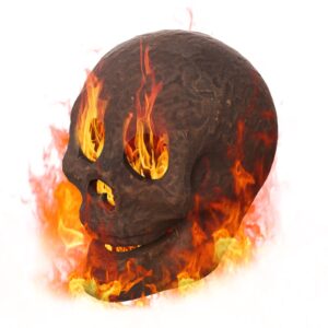 lazy tiger halloween fire pit skull ceramic props,reusable fireproof skull fire pit, halloween decor for fire pit ,fireplace, gas, halloween horror skull decorations (1pcs)