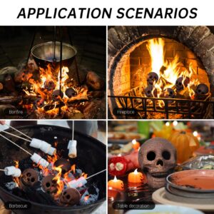 LAZY TIGER Halloween Fire Pit Skull Ceramic Props,Reusable Fireproof Skull Fire Pit, Halloween Decor for Fire Pit ,Fireplace, Gas, Halloween Horror Skull Decorations (1PCS)