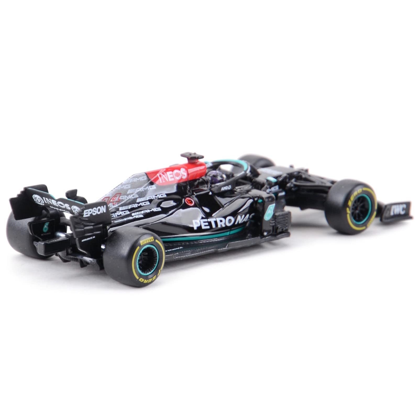 HTLNUZD 1:43 Bburago 2021Racing F1W12#44 Lewis Hamilton 1/43 Static Simulation Diecast Alloy F1 Formula Car Model (Hardcover Version)