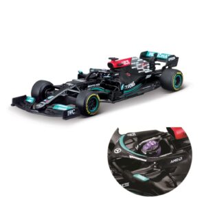 HTLNUZD 1:43 Bburago 2021Racing F1W12#44 Lewis Hamilton 1/43 Static Simulation Diecast Alloy F1 Formula Car Model (Hardcover Version)