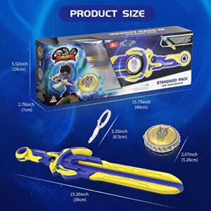 Infinity Nado Battling Top Burst Gyro Toy, Spinning Top w/Sword Launcher, Battle Game Set Toys for 5 6 7 8 9 10 Years Old Boys Girls, Gifts for Boys Girls Kids - Fury Wave Dragon