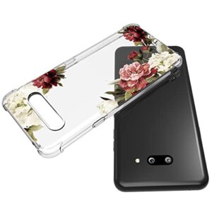 Zoeirc Case for LG V60 ThinQ 5G Case/LG V60/LM-V600 Clear Case for Girls Women, Soft TPU Shockproof Protective Transparent Case Cover for LG V60 (Blossom Flower)