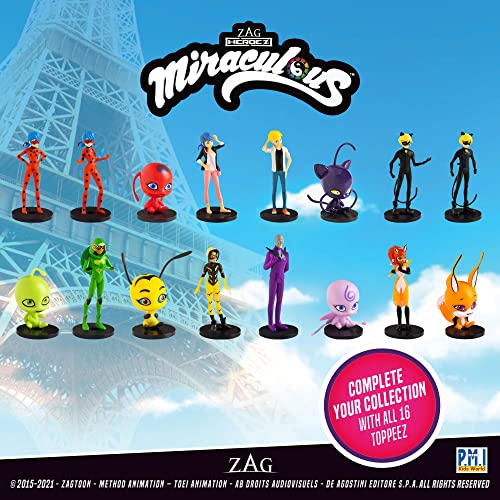 P.M.I. Miraculous Ladybug Designs Topeez | 12 Miraculous Ladybug Topeez Out of 16 Designs in 1 Pack | 6 Topeez and 2 Rare Hidden Mystery Topeez (Assortment A)