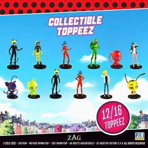 P.M.I. Miraculous Ladybug Designs Topeez | 12 Miraculous Ladybug Topeez Out of 16 Designs in 1 Pack | 6 Topeez and 2 Rare Hidden Mystery Topeez (Assortment A)