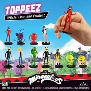 P.M.I. Miraculous Ladybug Designs Topeez | 12 Miraculous Ladybug Topeez Out of 16 Designs in 1 Pack | 6 Topeez and 2 Rare Hidden Mystery Topeez (Assortment A)