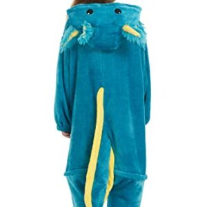 DarkCom Animal Onesie Flannel One Piece Cosplay Blue Axolotl Halloween Costume for Girls Boys