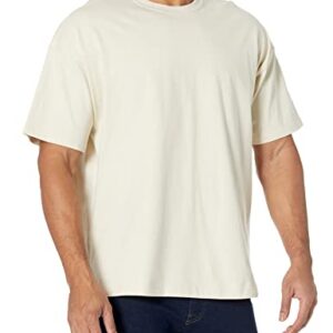 Amazon Aware Men's Oversized Heavyweight Cotton Short-Sleeve T-Shirt, Beige, 3X-Large