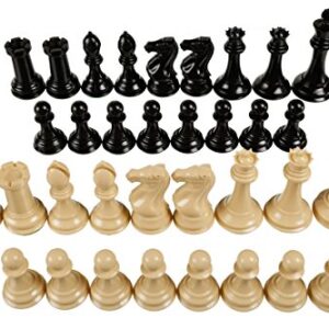 4X Quadruple Weighted Chess Pieces Only by Chess Geeks - Tournament Classic Staunton - Super Heavy Weighted Pieces - 32 Pieces + 2 Extra Queens - Weight 3.7lb - King 4.2" Tall - Best Chess Set Ever