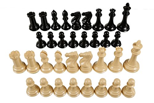 4X Quadruple Weighted Chess Pieces Only by Chess Geeks - Tournament Classic Staunton - Super Heavy Weighted Pieces - 32 Pieces + 2 Extra Queens - Weight 3.7lb - King 4.2" Tall - Best Chess Set Ever