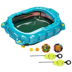 beyblade burst quadstrike light ignite battle set, with beyblade stadium, 2 spinning tops, and 2 beyblade launchers, toys for 8 year old boys & girls & up (amazon exclusive)