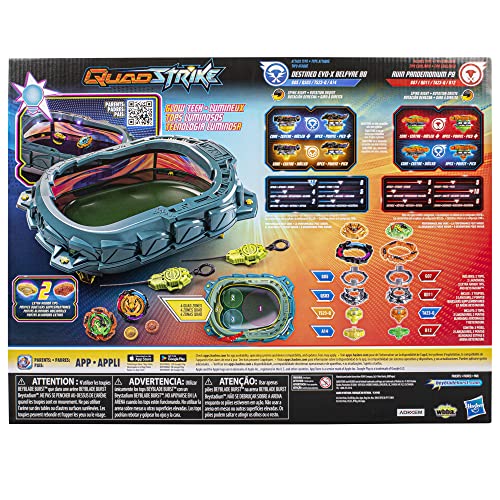 Beyblade Burst QuadStrike Light Ignite Battle Set, with Beyblade Stadium, 2 Spinning Tops, and 2 Beyblade Launchers, Toys for 8 Year Old Boys & Girls & Up (Amazon Exclusive)