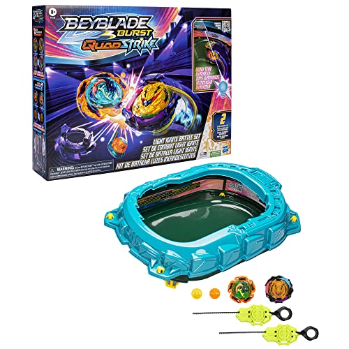 Beyblade Burst QuadStrike Light Ignite Battle Set, with Beyblade Stadium, 2 Spinning Tops, and 2 Beyblade Launchers, Toys for 8 Year Old Boys & Girls & Up (Amazon Exclusive)