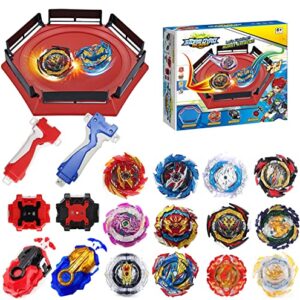 ASVEXKW Bey Battling Gyro Top Burst Blade Toy Great Birthday Gift Present for Children Kids Boys Ages 6 8 10 12+ Combat Battling Game Set 12 Spinning with 1 Battling Top Stadium 4 Launchers