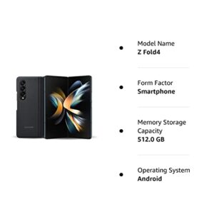 Samsung Galaxy Z Fold 4 Cell Phone, Factory Unlocked Android Smartphone, 512GB, Foldable Display, S Pen Compatible, US Version, Phantom Black (Renewed)