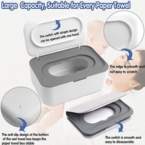 3 Pack Baby Wipes Dispenser Wipes Holder with Lids, Keeps Wipes Fresh, Refillable Wipes Container with Sealing Design, Bathroom Tissues Wipes Case Box