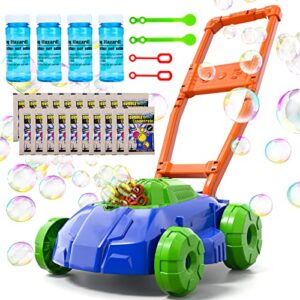 bennol bubble lawn mower for toddlers, kids automatic bubble blower maker machine, outdoor gardening push toys, christmas birthday gifts for preschool baby boys girls