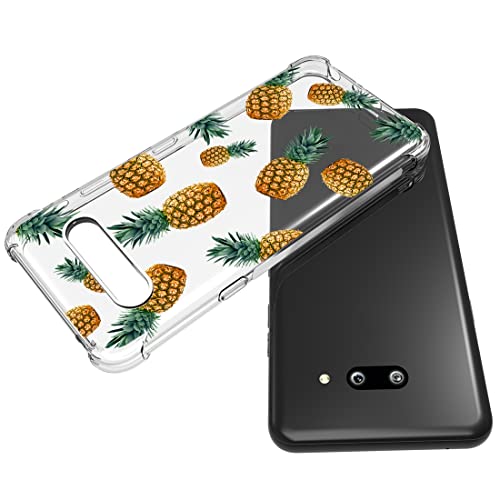 Vavies Case for LG V60 ThinQ 5G Case/LG V60/LM-V600 Case, Slim Shockproof Clear Pattern Soft Flexible TPU Back Phone Protective Cover Cases for LG V60 ThinQ 5G (Pineapple)