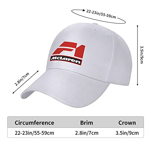 AVOJEE Mclaren-F1-Logo Hats Caps Baseball Cap Adjustable Fashion Uv Protection Caps Unisex White