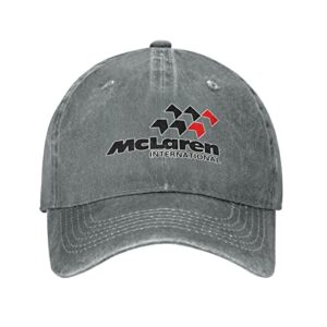 avojee mclaren-f1-logo- cowboy hat cowboy hat trucker dad gift adjustable buckle closure casquette unisex gray