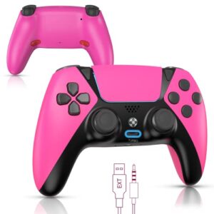 wireless controller compatible with ps4 controller,wiv77 ymir pink pa4 controller remote works for playstation 4 controller,gamepad/mando/turbo/programming button for ps4 slim/pro/steam/pc/ios/android